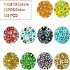 120Pcs 10 Colors Handmade Millefiori Glass Beads LAMP-FH0001-01-5