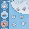 6PCS Brass Micro Pave Clear Cubic Zirconia Buttons KK-FG0001-26A-4