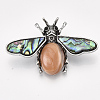 Natural Agate Brooches/Pendants G-S353-08K-2