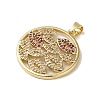 Brass Micro Pave Cubic Zirconia Pendants KK-C058-09G-2