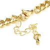 Brass Micro Pave Cubic Zirconia Leopard Pendant Twisted Chain Necklaces NJEW-K385-01B-01-3