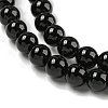 Natural Black Onyx Round Bead Strands G-R198-6mm-3