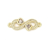 Brass Clear Cubic Zirconia Heart Infinity Connector Charms KK-D317-144G-1