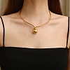 304 Stainless Steel Round Ball Pendant Choker Necklaces LS-NJEW-D058-01G-4