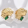 Brass & Glass & Plastic Stud Earrings EJEW-D302-03G-02-5