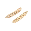 Brass Micro Pave Clear Cubic Zirconia Connector Charms KK-L223-016G-2