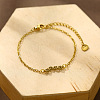 304 Stainless Steel Paw Print Link Bracelets WGA73B8-02-1