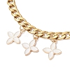 Alloy Enamel Flower Charm 304 Stainless Steel Cuban Link Chain Bag Decorative Chains FIND-JF00160-01-4