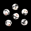 Floral Printed Porcelain Beads PORC-Q200-8mm-1-2