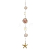 Electroplate Sea Shell & Glass Pendants Hanging Suncatchers HJEW-JM04562-2