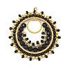 304 Stainless Steel & Brass & Dyed & Heated Natural Black Onyx & TOHO Glass Seed Beaded Pendants PALLOY-MZ01379-03-1