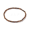 Natural Yellow Tiger Eye Cube Beaded Stretch Bracelet for Women BJEW-JB08975-02-1