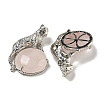 Natural Rose Quartz Half Round Pendants G-F766-06AS-02-2