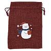 Christmas Theme Jute Cloth Storage Bags ABAG-F010-01B-09-1