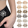 24Pcs 6 Colors Flower Shape Plastic Bead with Zinc Alloy Adjustable Jean Button Pins FIND-GO0002-80-1