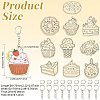 36Pcs Dessert Wooden Keychains ST-CJ0028-15-2