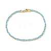 Synthetic Turquoise Tennis Bracelets KK-CBA964F-01G-03-4