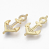 Brass Micro Pave Clear Cubic Zirconia Links Connectors ZIRC-T012-76G-2