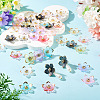 100Pcs Transparent Resin Sakura Flower Bead Caps RESI-TAC0012-20-7