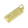 Brass Micro Pave Clear Cubic Zirconia Pendants KK-P266-06G-F-2