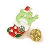 Christmas Frog with Socking Alloy Enamel Pins for Backpack Clothes JEWB-A024-01C-3