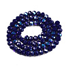 Electroplate Opaque Solid Color Glass Beads Strands EGLA-A044-P6mm-L07-3