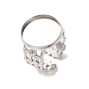 Woven Bezel 304 Stainless Steel Cuff Ring Components SA-CBAD8FA-01P-05-1