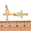 Brass Micro Pave Clear Cubic Zirconia Pendants CU-CBA0D78-01G-3