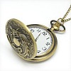 Alloy Flat Round with Dragon Pendant Necklace Pocket Watch X-WACH-N012-28-4