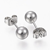 Tarnish Resistant 201 Stainless Steel Ball Stud Earrings STAS-P179-02P-8mm-2