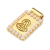 Brass & Plastic Pearl Pendants KK-L269-01G-03-2