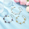 3Pcs Natural Gemstone Round Beads Link Bracelets for Women BJEW-JB12149-1