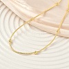 1.2MM Brass Ball Round Snake Chain Necklaces for Women Men X-NJEW-F350-03G-3