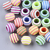 Spray Painted Acrylic European Beads SACR-S303-002B-1