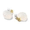 Natural Agate Shell Shaped Pendants G-U025-06G-2