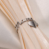 Mother's Day 201 Stainless Steel Cuff Open Rings WG9B31B-02-2