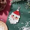 Christmas Theme Santa Claus Glass Seed Beaded Pendant Decoration HJEW-JM02559-2