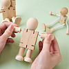 Unfinished Blank Wooden Robot Toys AJEW-TA0001-03-19