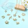 50Pcs 10 Styles Alloy Crystal Rhinestone Pendants ALRI-FS0001-14-6