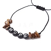 Natural Tiger Eye Chip Braided Bead Bracelets BJEW-JB09608-03-2