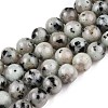 Natural Sesame Jasper/Kiwi Jasper Bead Strands G-R345-8mm-36-2