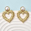 201 Stainless Steel ABS Plastic Pearl Stud Earrings EJEW-Z151-13G-02-3