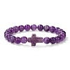 Natural Amethyst Round Beads Stretch Bracelets YG0612-7-1