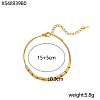 304 Stainless Steel Link Bracelets STAS-OY012-34G-2