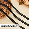 Sparkle Polyester Lace Ribbons OCOR-WH0090-67D-4