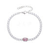 304 Stainless Steel Micro Pave Cubic Zirconia Link Chain Bracelets for Women FS-WG578D6-02-2