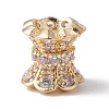 Eco-Friendly Rack Plating Brass Micro Pave Cubic Zirconia Double Sided Bead Caps KK-F835-25A-G-1