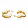 Brass Multi-Layer Heart Stud Earrings EJEW-N011-89-3