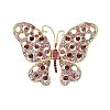 Butterfly Alloy Rhinestone Brooches PW-WG40679-01-1