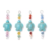 4Pcs 4 Colors Summer Beach Dyed Synthetic Turquoise Connector Charms PALLOY-JF03747-01-1